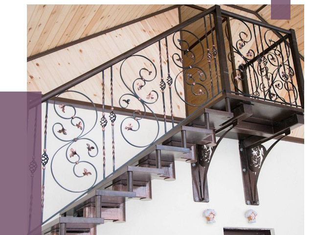 Кованые лестницы в Белорецке от 79069 руб. под ключ