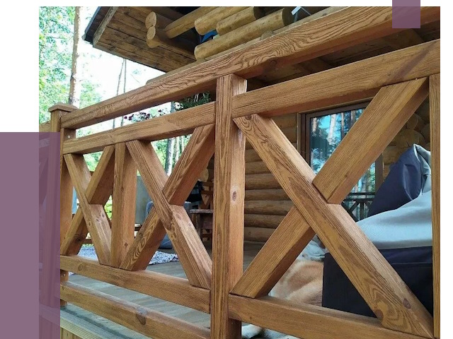 Деревянные перила под ключ в Белорецке от 7603 руб. 