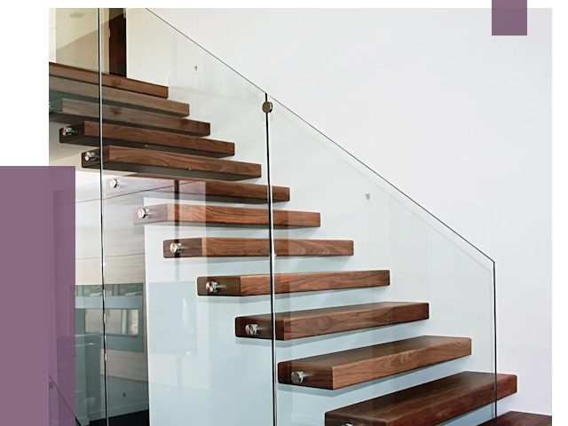 Стеклянные перила для лестницы в Белорецке от 14699 руб.