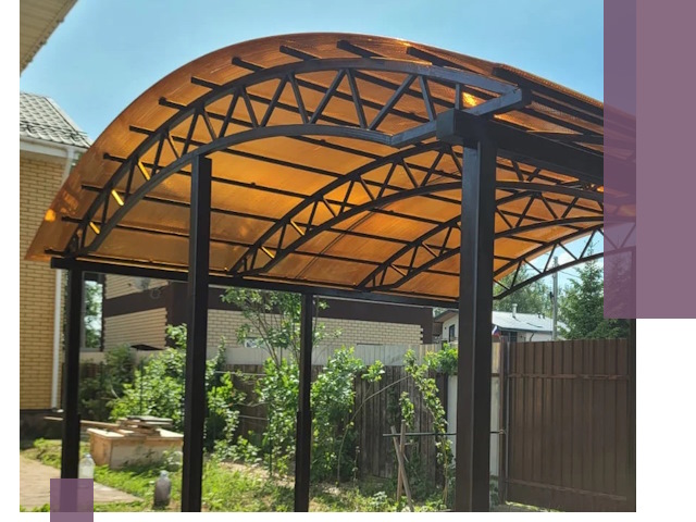 Изготовление навесов под ключ в Белорецке из качественных материалов