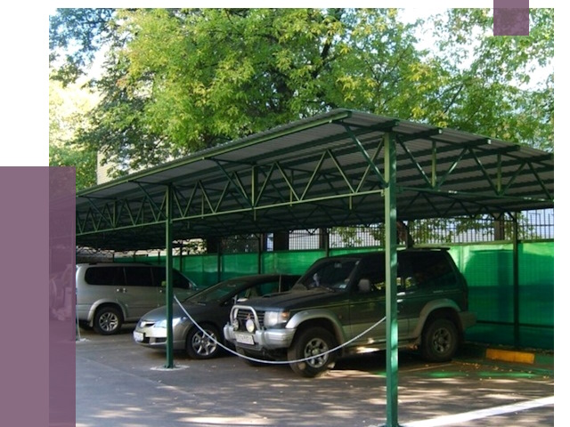 Навесы для парковки в Белорецке от 79575 руб. заказать | ПРОЛЁТ-Блр