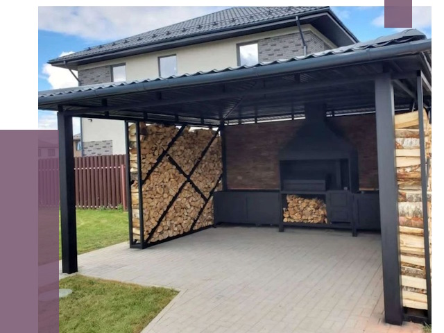 Навесы для барбекю в Белорецке от 12621 руб. под ключ | ПРОЛЁТ-Блр