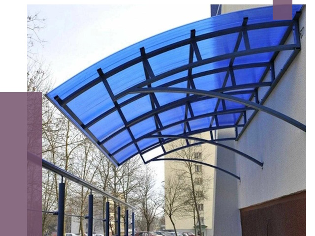 Козырьки из поликарбоната в Белорецке от 4258 руб. под ключ | ПРОЛЁТ-Блр