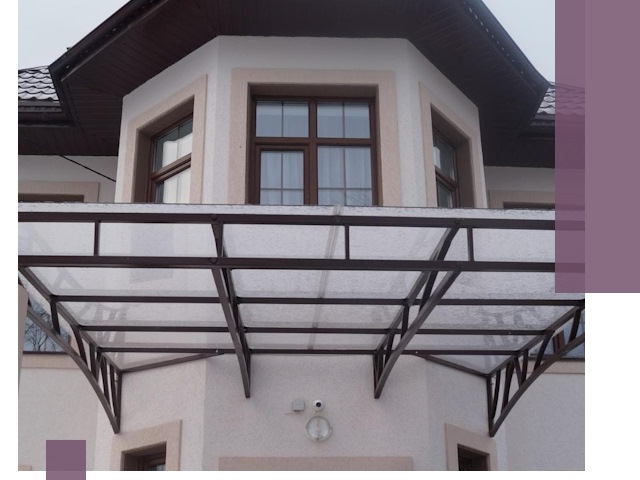 Козырьки из поликарбоната под ключ в Белорецке