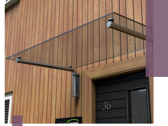 Стеклянные козырьки на входы и фасады в Белорецке