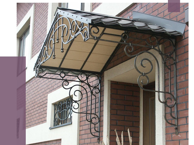 Двускатные козырьки в Белорецке под ключ от 12671 руб.