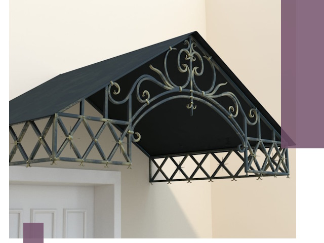 Двускатные металлические козырьки под ключ в Белорецке